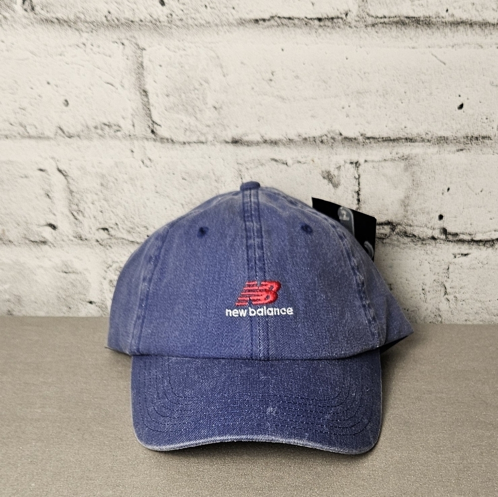 New Balance Classic Logo Hat Blue Adjustable Baseball Cap NWT